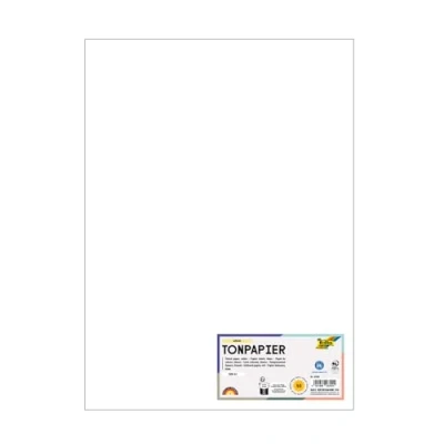 Afbeelding van folia 6300 gekleurd papier wit, DIN A3, 130 g/m², 50 vellen voor het knutselen en creatief vormgeven van kaarten, raamafbeeldingen scrapbooking