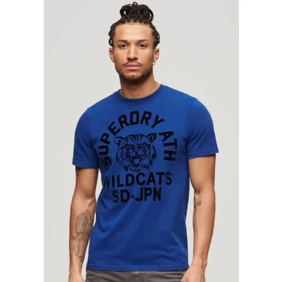 Afbeelding van Superdry Track Field Athletic Graphic Tshirt print, Heren, Maat: Large, Regal blue