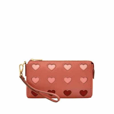 Afbeelding van FOSSIL Polstas Wristlet Hearts Terracotta