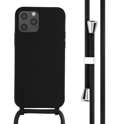 Afbeelding van Apple iPhone 12 Pro Hoesje Siliconen en TPU (zacht) iMoshion Softcase/Koordhoesje/Backcover Zwart Telefoonhoesje