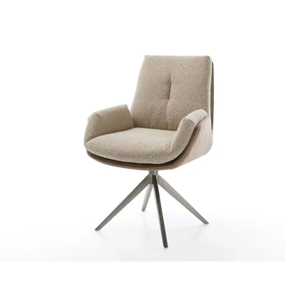 Afbeelding van DELIFE Draaistoel Clea Flex materiaalmix mud kruisframe breed grafiet 360 draaibaar rocker functie