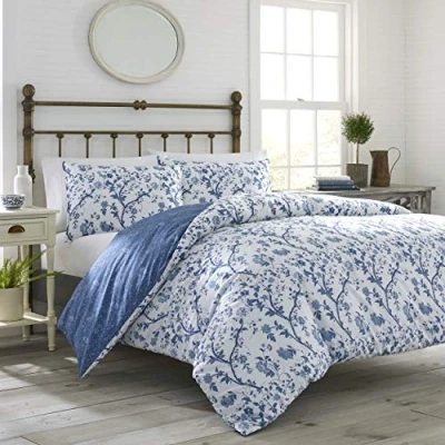 Afbeelding van Laura Ashley Home Elise Dekbedovertrek Set, Full/Queen, Medium Blauw