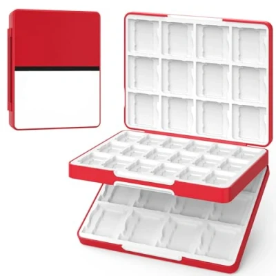 Afbeelding van MoKo Game Card Case for Switch/Switch OLED/3DS/2DS, 60 Slots Switch Holder &amp; 24 3DS/3DSXL/DS/DSi Cards 36 SD w/Magnetic Closure, Portable 3DS Case, Pokeball