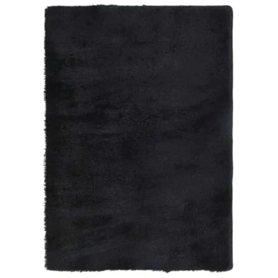 Afbeelding van vidaXL hoogpolig vloerkleed 120x170 cm polyester zwart