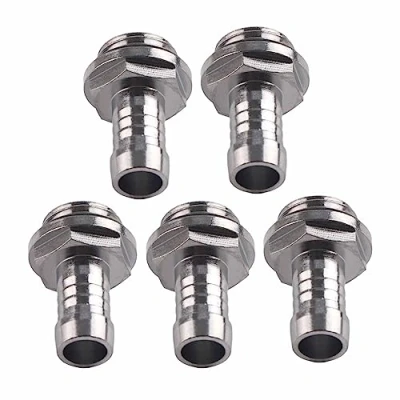 Afbeelding van Lazmin Pc waterkoeling, 6 stuks Two Touch fitting G1 / 4 draad weerhaak verbindingsbuis voor computerwaterkoelsysteem (9 mm)