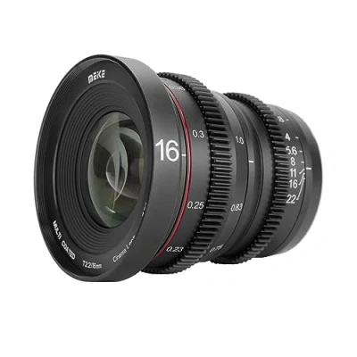 Afbeelding van Meike 16mm T2.2 Handmatige scherpstelling Brede Hoek Vaste Prime Cinema Lens voor M43 Micro Four Thirds MFT Mount Camera&#039;s en Camera BMPCC