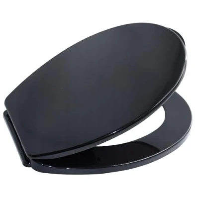 Afbeelding van DomoDomo wc bril (toiletbril, bril) 44,5 x 36 cm zwart, universeel passend