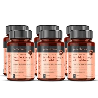 Afbeelding van Dubbel Sterke glutathion 1000 mg x 360 tabletten (60 per fles, 6 flessen). Met 500 Glutathion, 300 ALA en 200 Vitamine C tablet. 200% sterker dan normale tabletten. SKU: GLU3x6