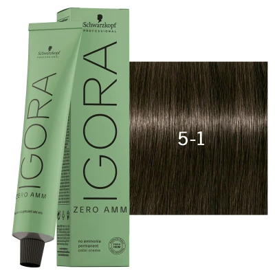 Afbeelding van Schwarzkopf Igora Zero Amm 5 1 Light Brown Cendré 60 ml