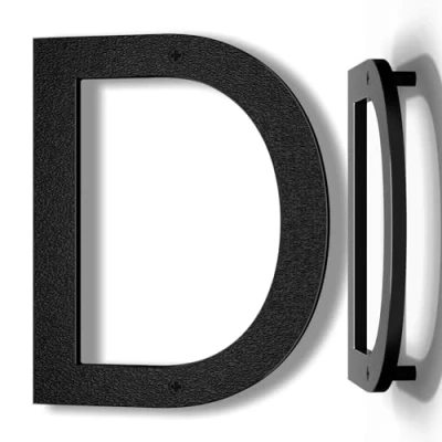Afbeelding van Yafimea huisnummers zwart modern, hoogte 20cm massief ABS plastic drijvend 3D effect anti vervaging corrosiebestendig (D)