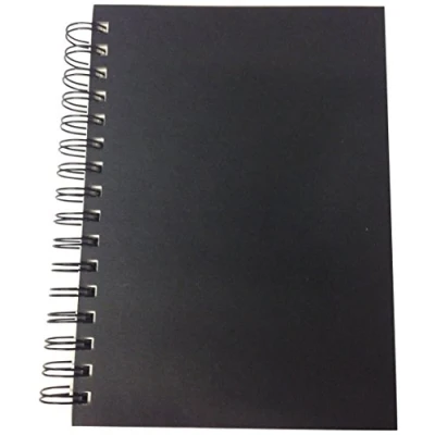 Afbeelding van Clairefontaine Ref 134256C Goldline Wirebound Pad (64 Ivory Sheets) A5 formaat, 140gsm papier, portretlay out zwarte omslag geschikt voor droge technieken