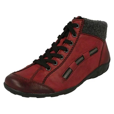 Afbeelding van Rieker Dames L3543 hoge sneakers, rode wijn, antraciet, 40 EU