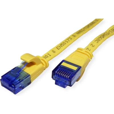 Afbeelding van VALUE UTP patchkabel, Cat.6A (Class EA), extra plat, geel, 1 m
