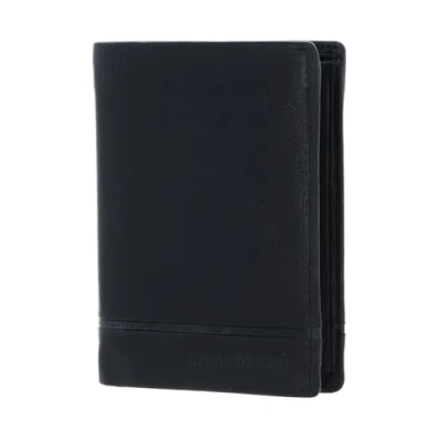 Afbeelding van bruno banani Leren Portemonnee Frankfurt Wallet With Flap Black Zwart