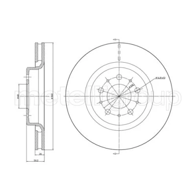 Afbeelding van METELLI Remschijf VOLVO: XC70 I Cross Country, V70 I, C70 Coupe 302,0mm 26,0mm 5 68,0mm Geventileerd Gelakt 23 0770C 272276,2722767,31262095