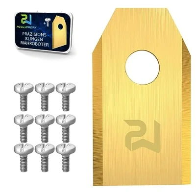 Afbeelding van Power Werk® Reservemessen voor robotmaaier, compatibel met Husqvarna/Gardena/Yard Force schroeven, universele reservemessen, messenset, 9 stuks