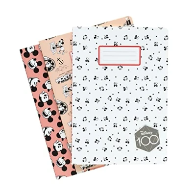 Afbeelding van Set 3 notitieboek Mickey 100ste Verjaardag A5 notitieboekjes Notebooks Met Gelijnde Pagina&#039;S Diary