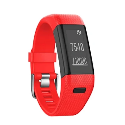 Afbeelding van Yikamosi Compatible With Garmin Vivosmart HR+ Band,Newest Soft Silicone Sport Replacement Strap for HR+(NO HR,Red)