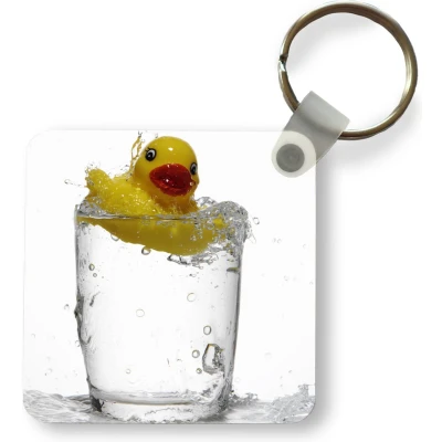 Afbeelding van Sleutelhanger Uitdeelcadeautjes Bad eend in een glas water Plastic