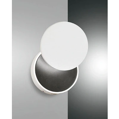 Afbeelding van Fabas Luce LED wandlamp Ara met leesspot, wit zwart