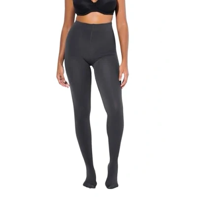 Afbeelding van Ulla Popken grote maten plussize thermische panty, warm, ondoorzichtig, stretchcomfort, donkergrijs, 56 58