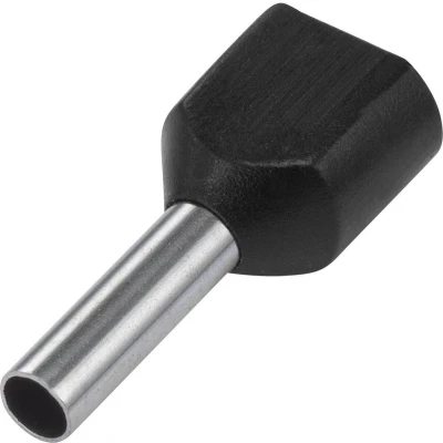 Afbeelding van TRU COMPONENTS 1091321 Dubbele adereindhulzen 1.5 mm² Deels geïsoleerd Zwart 100 stuk(s)