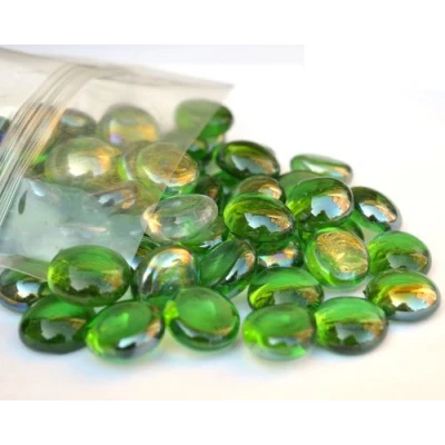 Afbeelding van ARSUK 100 Approx. Green Round Decorative Glass Pebbles/Stones/Beads/Nuggets