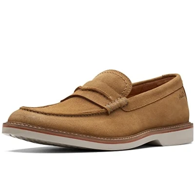 Afbeelding van Clarks Atticus LTSlip Slipper, voor heren, Dark Sand Suede, 43 EU, Suède., EU
