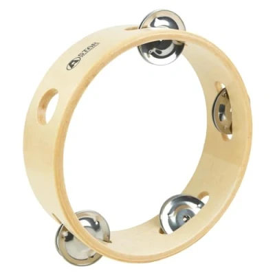 Afbeelding van A Star 6 inch/15 cm Handheld Houten Headless Tambourine, Traditionele Single Jingle Bell Row