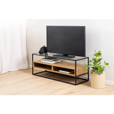 Afbeelding van TV meubel Idom eiken met glasplaat 120 cm