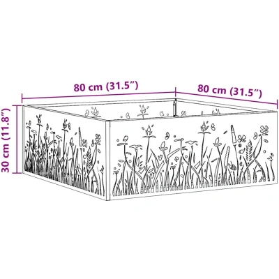Afbeelding van vidaXL Weerbestendig staal/Bruin 80 x 30 cm Duurzaam
