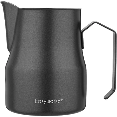 Afbeelding van Easyworkz 350 ml Roestvrijstalen Melkkan Voor Het Opschuimen van Melk, Espresso Latte Art Cup, Zwart