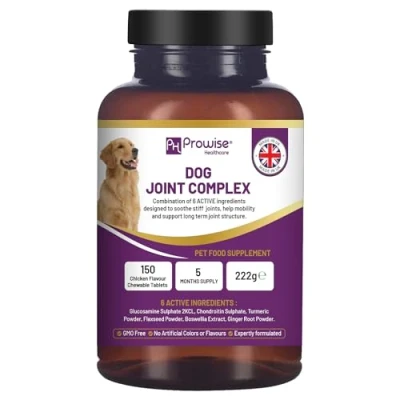 Afbeelding van Dog Joint Support Complex Formule vakkundig samengesteld I 150 kauwtabletten met kipsmaak (voorraad 5 maanden) Made in the UK door Prowise Healthcare