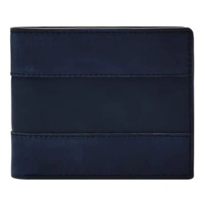 Afbeelding van FOSSIL Leren Kaarthoes Everett Bifold Card Case Insignia Blue Donkerblauw