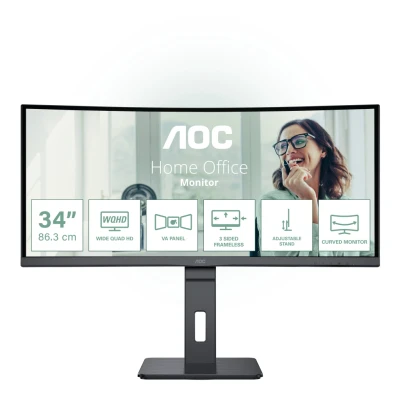 Afbeelding van AOC Pro line P3 CU34P3CV 34 Wide Quad HD 100Hz USB C Curved VA Monitor