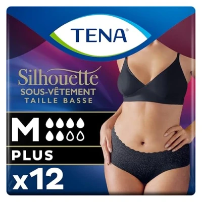 Afbeelding van TENA Silhouet Normaal Zwart M Lage Taille x12