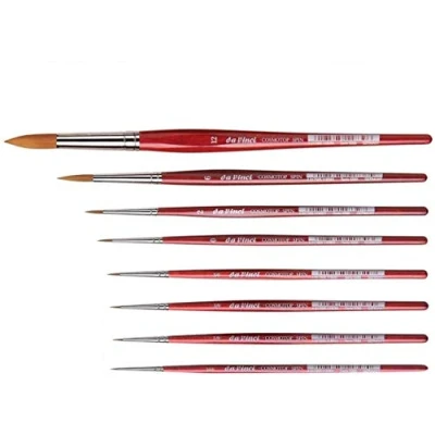 Afbeelding van Da Vinci Series 5580 cosmotop Spin Brown aquarel borstel Set van 8 synthetische stoffen, n 0/10, 0/5, 0/3, 0/2. 0, 2, 6, 12