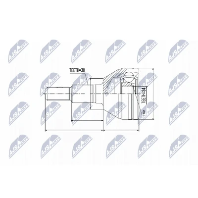 Afbeelding van Homokineet reparatie set, aandrijfas NTY NPZ DW 006