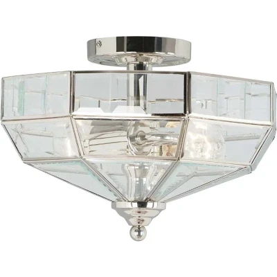 Afbeelding van Elstead Lighting LED Plafondlamp Old Park 2X E27 Max 60W Dimbaar Polished Nickel