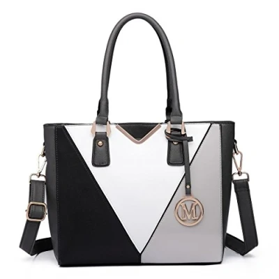 Afbeelding van Miss Lulu Dames Handtas Schoudertas Crossbody Tas V vormig Ontwerp Geweldig (Grijs)