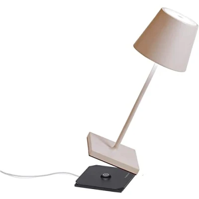 Afbeelding van Zafferano Poldina Pro hoog MINI Zand (H)30.0cm Led Bureaulamp