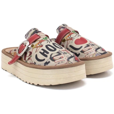 Afbeelding van GOBY Choose Love Clogs Slippers Hoge kwaliteit Handmade Maat 39