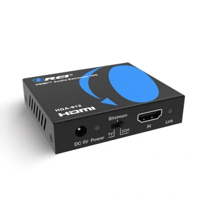 Afbeelding van Orei 4K Audio Extractor HDMI, UltraHD @ 60Hz 18G HDMI 2.0 Converter SPDIF + 3,5 mm uitgang HDCP 2.2 Dolby Digital/DTS Passthrough CEC, HDR, Vision, HDR10 Ondersteuning (HDA 912)