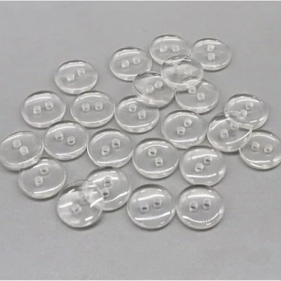 Afbeelding van Effen ronde 2 gaats hars knoppen, 20 mm (32L) Pack van 20, duurzame transparante knoppen voor naaien, breien en knutselen
