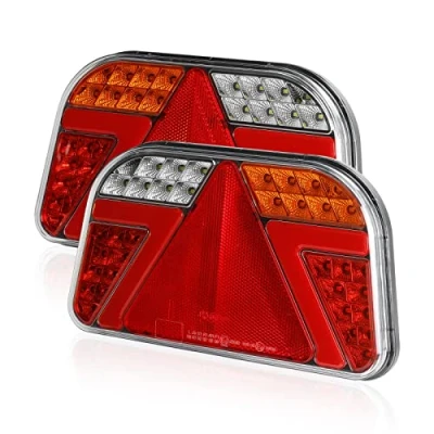Afbeelding van AOHEWEI Trailer Achterlichten Kit 12V/24V Waterdichte Richtingaanwijzer/Rem/Staart/Reverse/Mist/Reflector Licht met 6 Core Kabel voor Vrachtwagen Caravan Truck Van Tractor