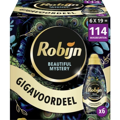 Afbeelding van Robijn Klein &amp; Krachtig Collections Vloeibaar Wasmiddel Beautiful Mystery met essentiële oliën 6 x 19 wasbeurten