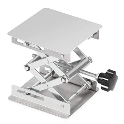 Afbeelding van stonylab Lab schaar Jack, 100 x mm Roestvrij Staal Laboratorium Ondersteuning Jack platform Lift Stand Tafel van 45 tot 150 mm, Gewicht 5 KG