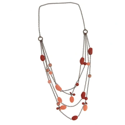 Afbeelding van Behave Lange ketting met rood roze kralen
