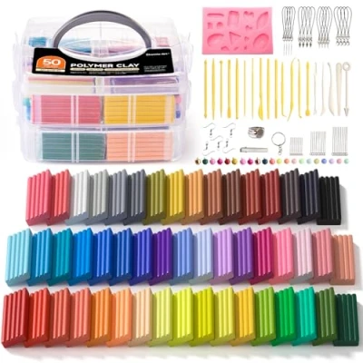 Afbeelding van Polymeerklei, Shuttle Art 50 kleuren 1,4 kg Soft Oven Bake Modellering Klei Kit, 19 Beeldhouwen Gereedschap en 10 soorten accessoires, Non Stick, Niet giftig, Ideaal DIY Cadeau voor kinderen