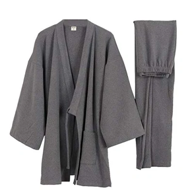 Afbeelding van Een Japans merk kimono katoenen hanfu pyjama pak voor heren in oversized taoïstische kleding Zen, Color4., M